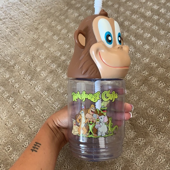 Rainforest Cafe Clear Monkey Water Bottle EUC - Picture 7 of 7